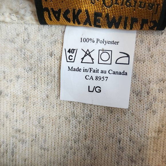 Vintage 90s Beige Fleece Zip Vest Full Zip Butterfly Cottagecore Womens Large - Picture 7 of 9